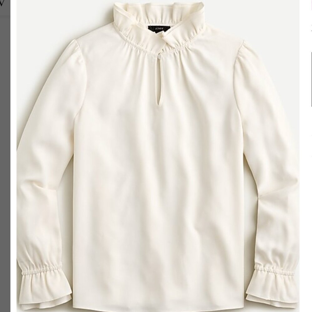 Ruffleneck top in 365 crepe